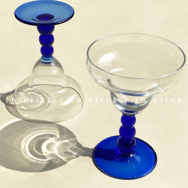 Klik Margarita Glas Cup Europese Middeleeuwse Blauw Kristal Glas Champagne Cup Kleine Vintage Champagne