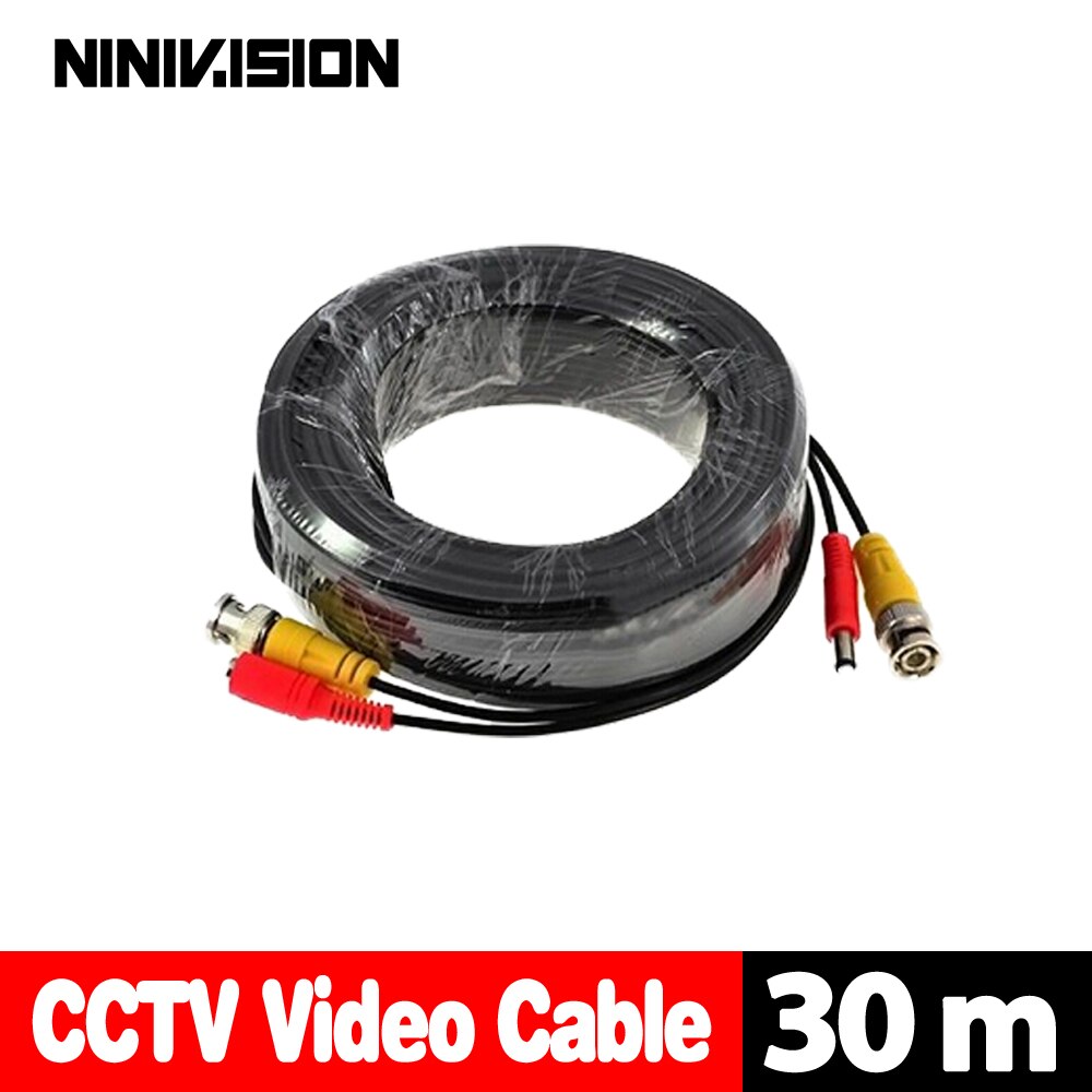 NINIVISION 100FT 30 m BNC Video Voedingskabel voor CCTV DVR Camera, BNC 30 m Power video Plug and Play Kabel voor CCTV camera