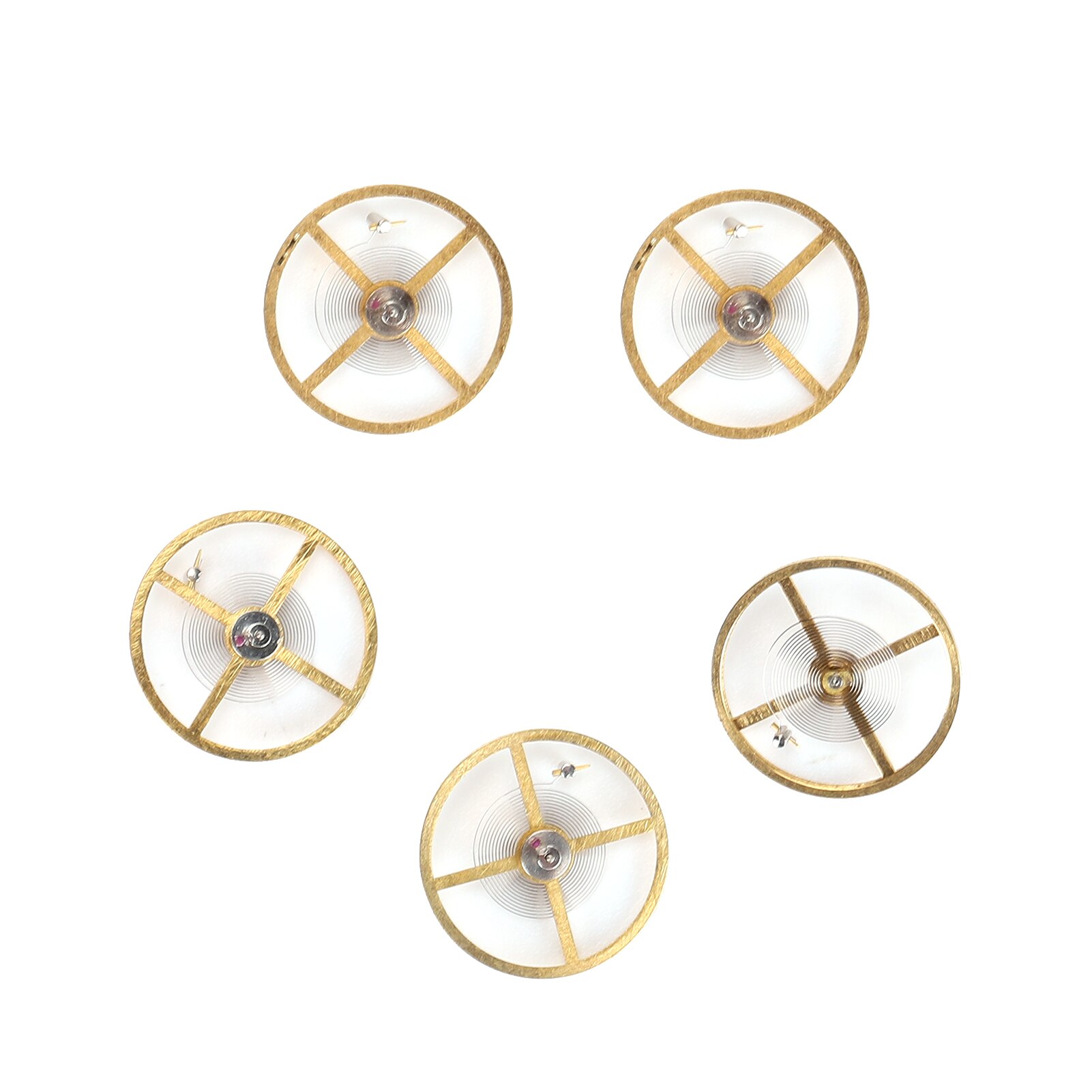 5 Stks/doos Legering Horloge Balans Wiel Met Volledige Swing Onrustveer Vervanging Deel Voor 8205 Beweging Horlogemaker Reparatie Accessoire