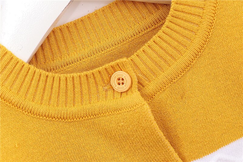 Baby dreng efterår vinter bomulds sweater langærmet o hals enkelt breasted strikket frakke stribet cardigan outfits
