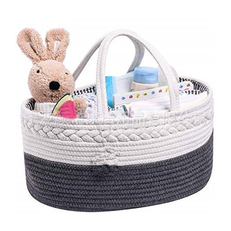 Kindergarten Lagerung Korb Große Baby Windel Caddie Lagerung Kasten 100% Baumwolle Stilvolle Tragbare Einkaufstasche &Ampere; Auto Organizer Träger Tasche
