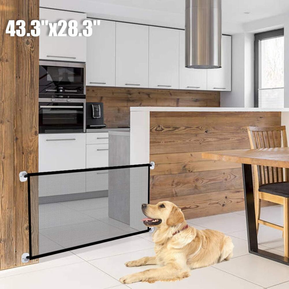 Household Stair Dog Fence Net Portable Safety Folding Dog Safety Gate Mesh Enclosure Isolation Net For Home Pet Supplies