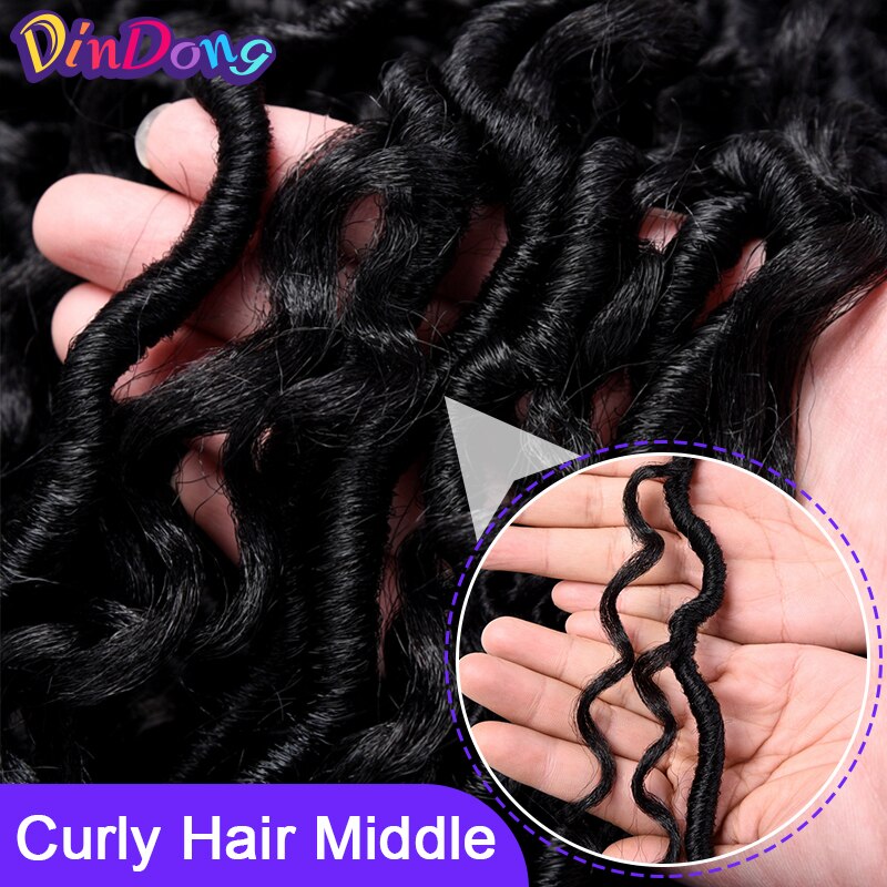 Dea Del Faux Locs Ricci Sintetici Trecce Boho uncinetto Treccia Disordinato Faux Locs Estensioni Dei Capelli Del uncinetto Della Boemia per Le Donne