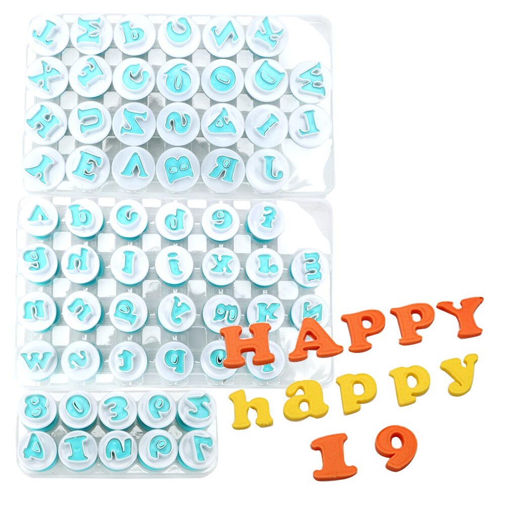 Moule à biscuits Fondant supérieur et minuscule, ensemble de lettres majuscules de l'alphabet, timbres à piston, coupe-lettre, décoration de gâteaux, 10/26 pièces