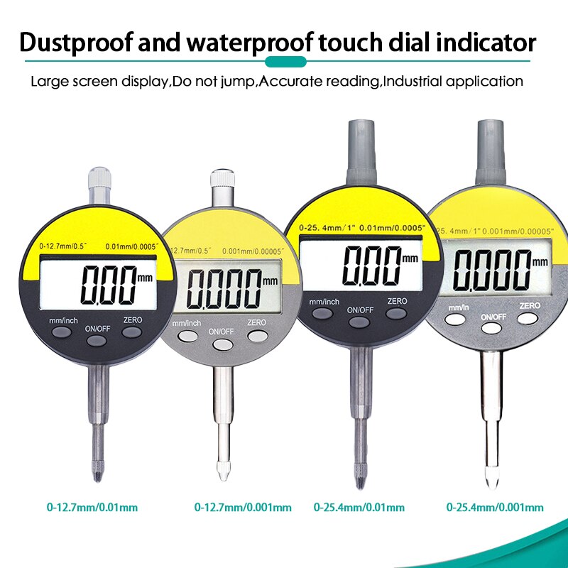 Digital mätklocka 0-25.4mm 0.001mm 0.00005 "elektronisk mikrometer metrisk tum mätare