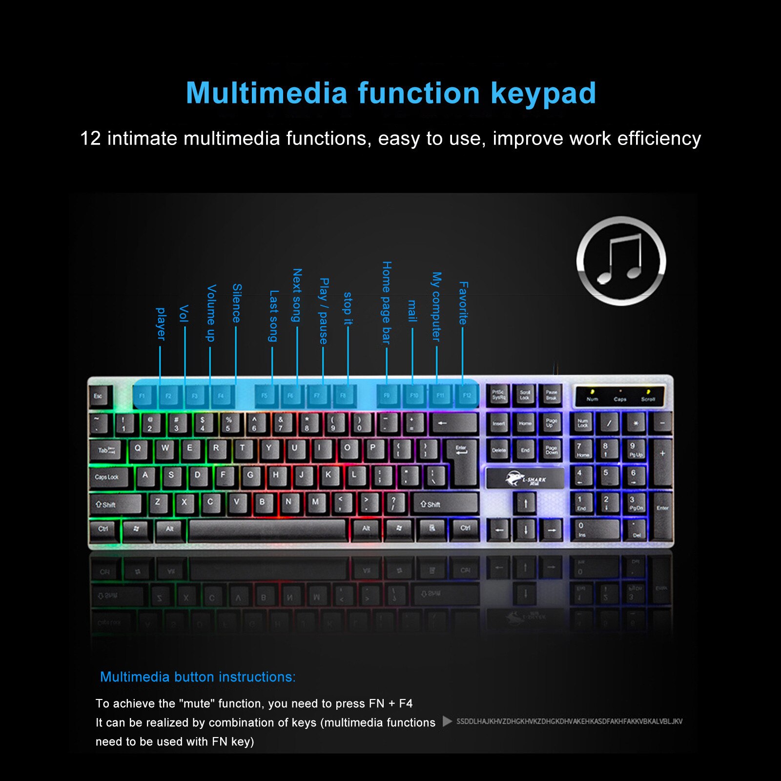 T350 Rainbow Backlight Usb Ergonomic Gaming Keyboard For Pc Laptop Original Usb Wired 104 Keys Gaming Mechanical Keyboard