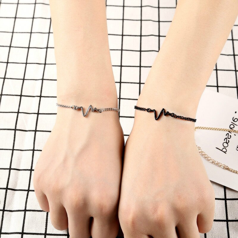 Koreanische Heißer Einfache Wellen EKG Herz Rate Blitz Hologramm Armbänder Für Frauen &amp; Männer Schmuck Sommer Stil strand