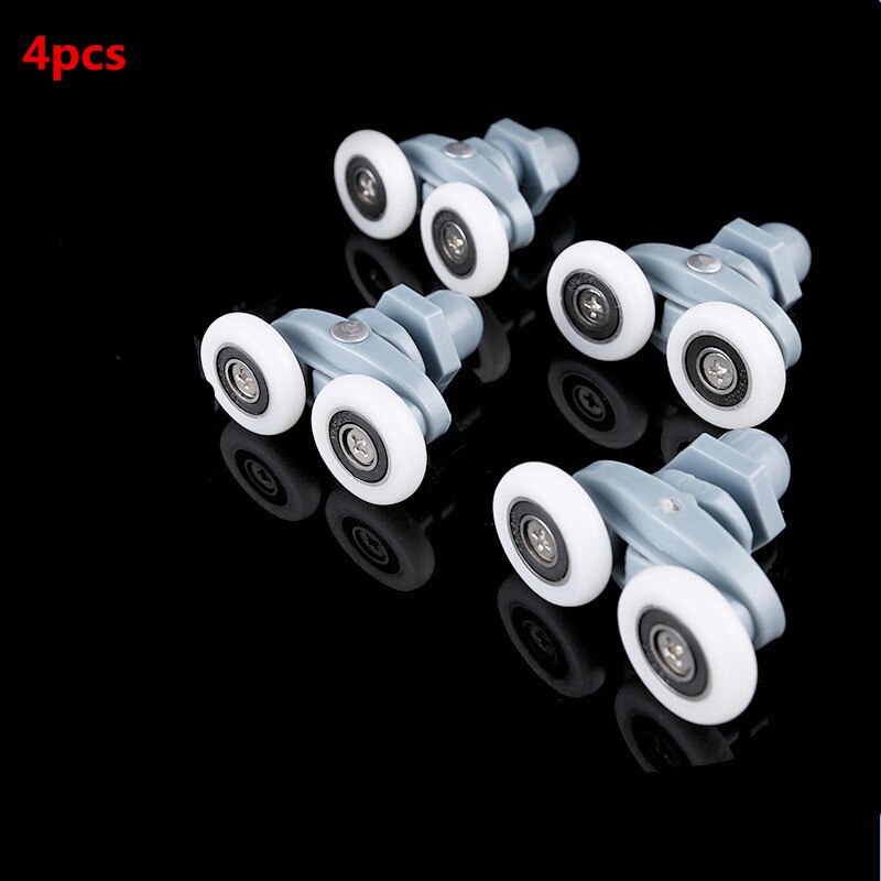 8 stk /4 stk diameter 23/25mm abs plast justerbar dobbelsvingende trinse hjul dusjkabinett skyvedør maskinvare skaprulle: 4 stk / 23mm