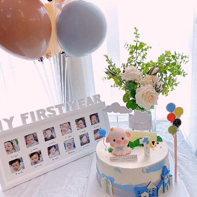 Baby Diy Fotolijst 1-12 Maanden Gedenkteken Groeiende Fotolijst Mijn Eerste Jaar Kids Verjaardag Kamer Muur Opknoping decoraties