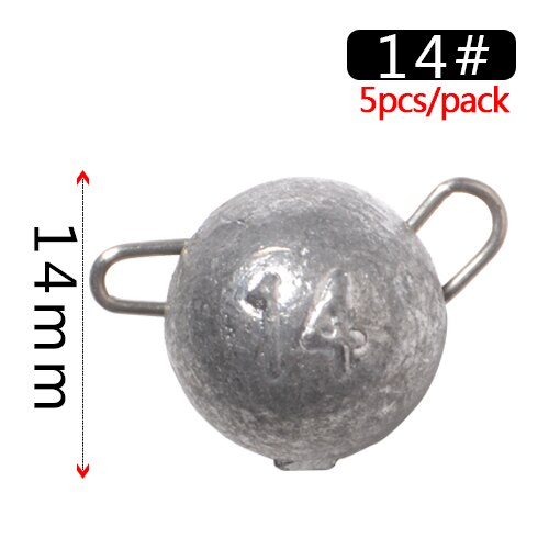 Fish king 5 stuks/pak 6g 8g 10g 12g 14g 18g vislood zinklood visaccessoires jigkop lood kogelgewicht zacht kunstaas texas rig: 14g