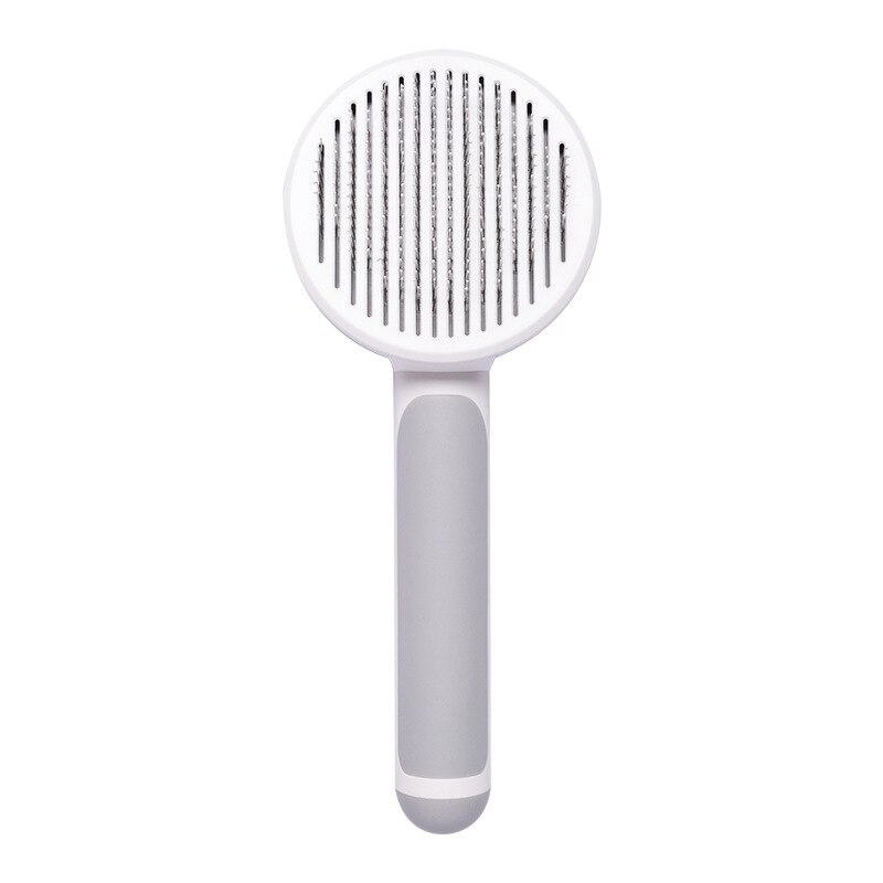 Kat Borstel Hond Kam Haar Verwijderen Huisdier Haar Kam Zelfreinigende Slicker Brush Voor Katten Honden Verwijdert Tangled Hair Beauty producten: GRAY