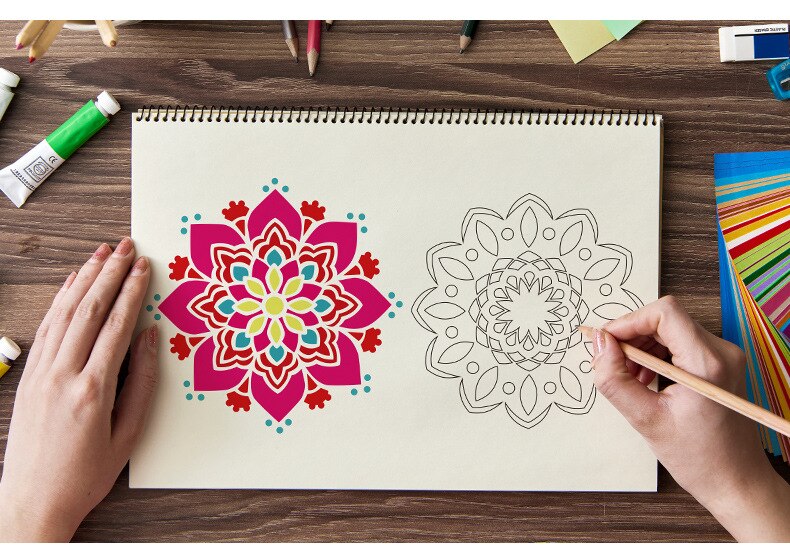 Mascherina Mandala - 13x13cm - Plastica - DIY Artigianato Pittura Spray Decorazione