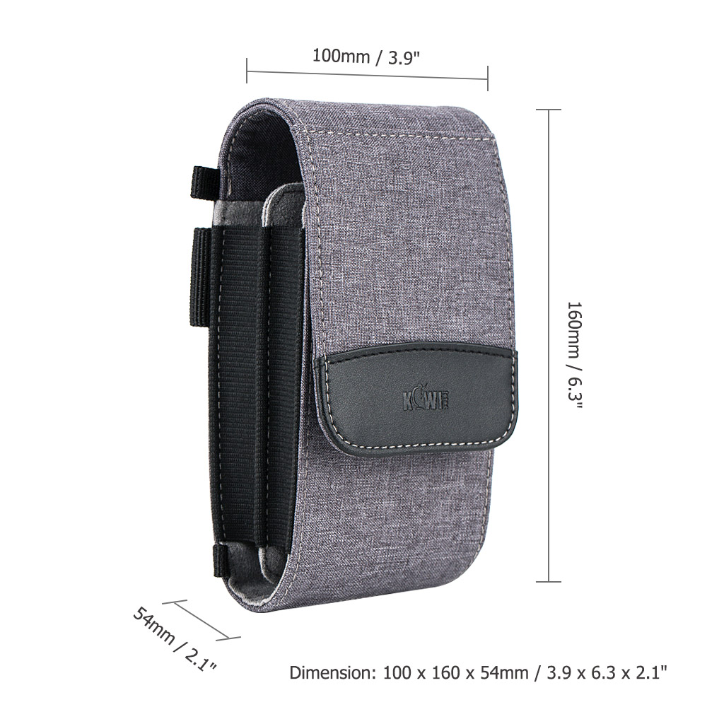 Dual-layer Durable Smart Phone Pouch Case Photo Bag for Power Bank Credit Card or ID Card with Carabiner and Shoulder Strap