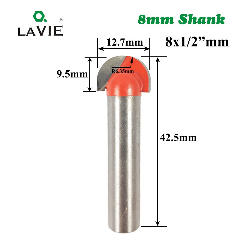 LA VIE 1 pieza 8mm vástago Cove Box Bit doble enrutador de bordes Bits para madera carburo de tungsteno fresa para fresado cortador MC02020: Default Title
