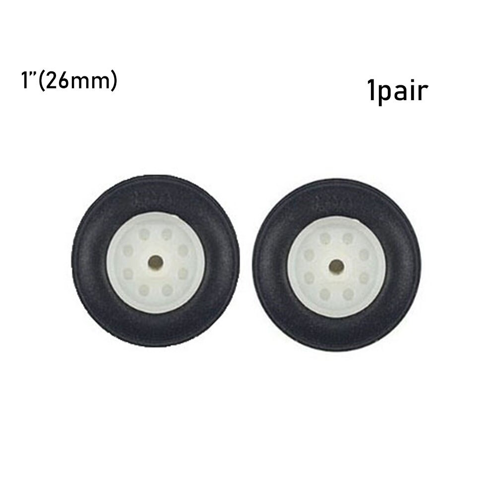 1 Paar Kinderen Vliegtuig Speelgoed Onderdelen Zwarte Staart Wiel Rubber Pu Plastic Hub 1 " - 3" Inch Voor rc Vliegtuig Vervanging Speelgoed Vliegtuig Accessoire: 26mm