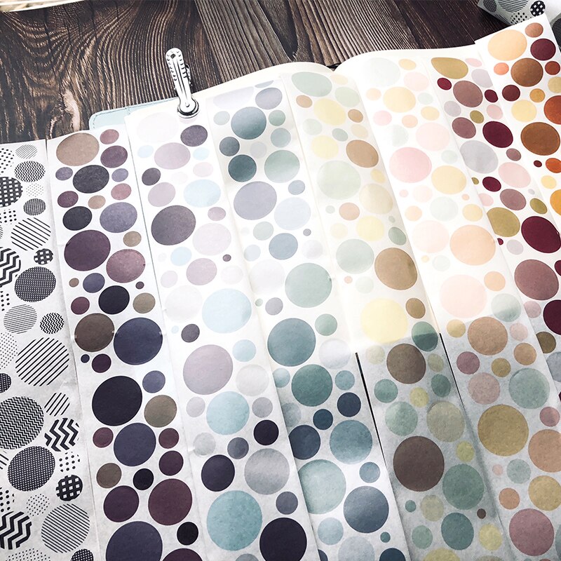 1 Roll/pc Round Circle Washi Masking Tape 5.3cmx5m Adhesive Masking Tape DIY Decoration Journal Scrapbook Stikcers Washi Tape