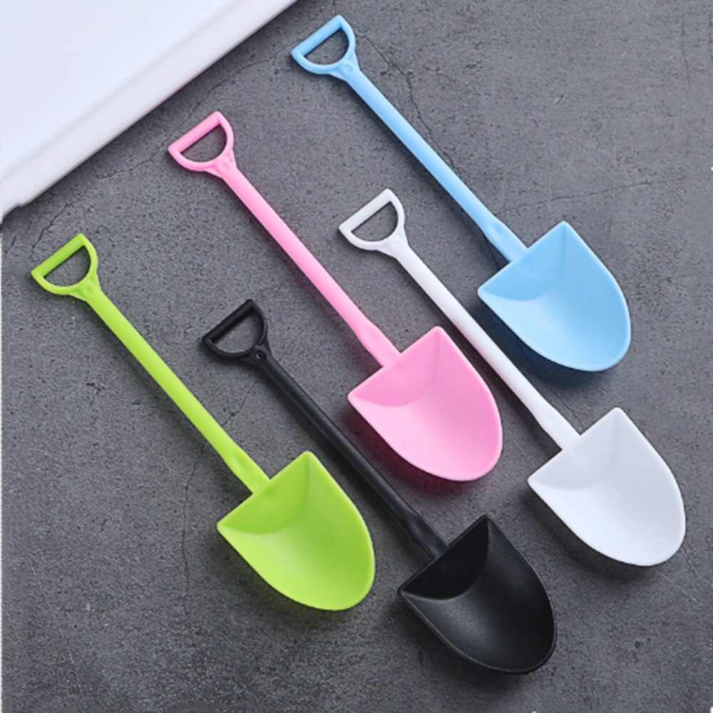 100x Dessert Lepel - Pudding Lepel - Shovel Vorm - Wegwerp Plastic - 12x3cm