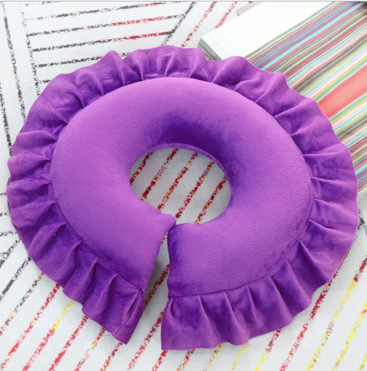 Bloemvorm Kussen Spa Pad Gezicht Rust Body Massage Cradle Kussen Zachte Schoonheidssalon Bolsters Pad Schoonheidsverzorging: solid purple