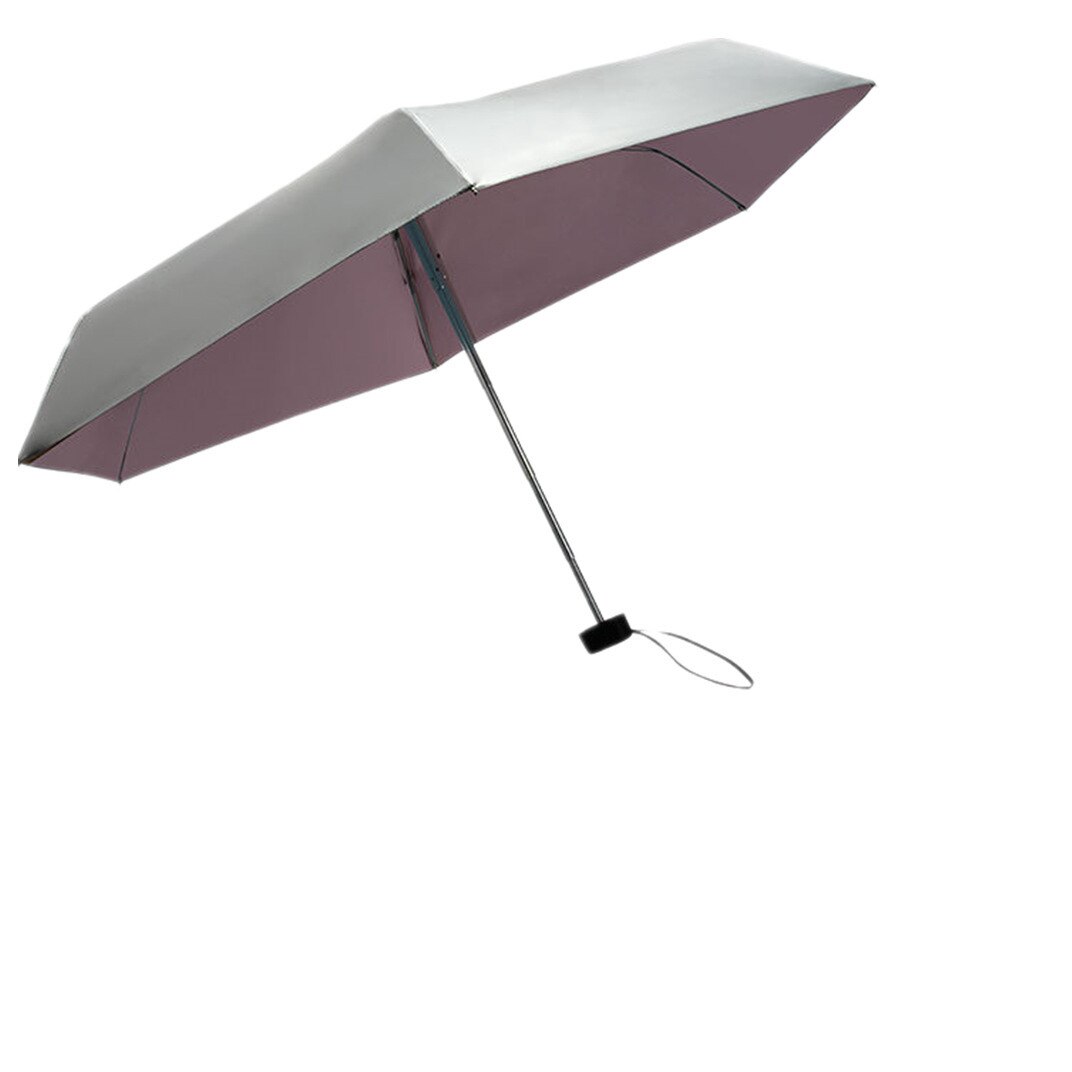 Petit parapluie plat léger et Portable, en titane, argent, titane, cinq plis, pliable, Portable