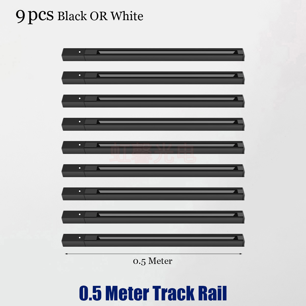 Aluminium 0.5M 1M Track Rail 2 Wire Systeem Led Track Lichten Rail Universal Rail Connector Circuit Rails Voor led Spoor Spots: LICHTBLAUW / WIT
