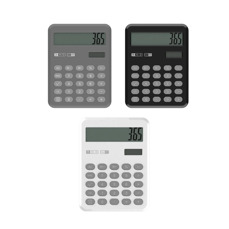 Calculatrice de bureau à 12 chiffres, avec tirette, tablette d&#39;écriture, silencieuse, Portable, multifonction, double alimentation