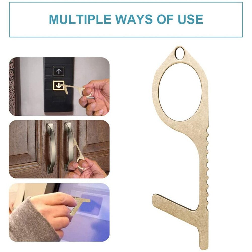 EDC ouvre-porte | Outil Portable, Kooty clé crochet, outil d'hygiène sans contact, presse à main, outil élévateur: 10