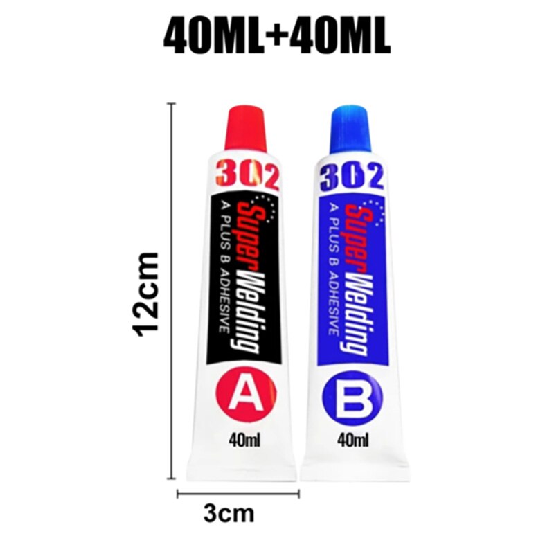 2pcs Metal Repair Gel Heat Resistance Cold Weld A&amp;B Adhesive Gel Metal Plastic PVC Repair Paste Industrial Casting Agent: 80ml