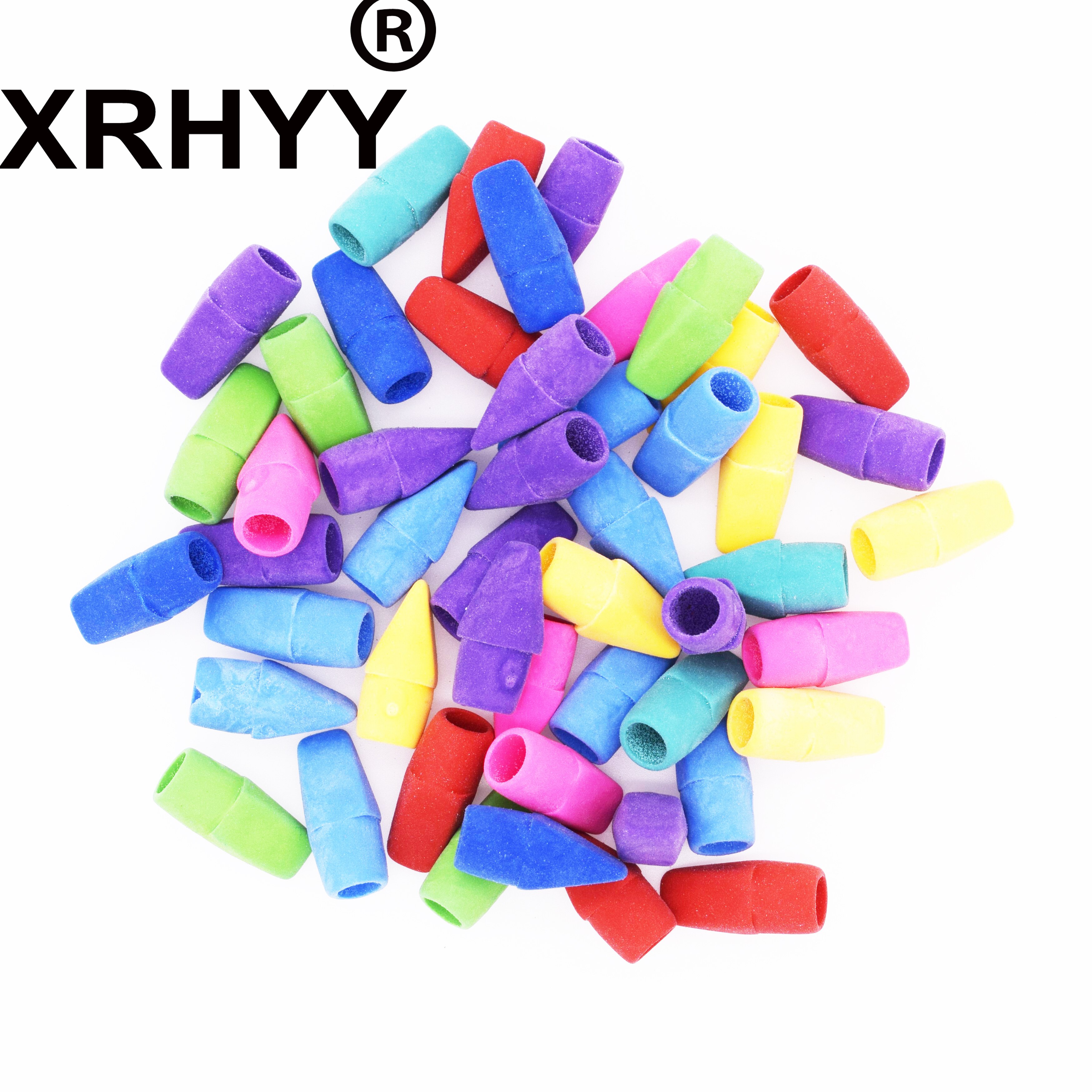 XRHYY 80 Pieces Pencil Top Eraser Caps Chisel Shape Pencil Eraser Toppers Arrowhead In Bulk For School Supplies Teachers ( Ran