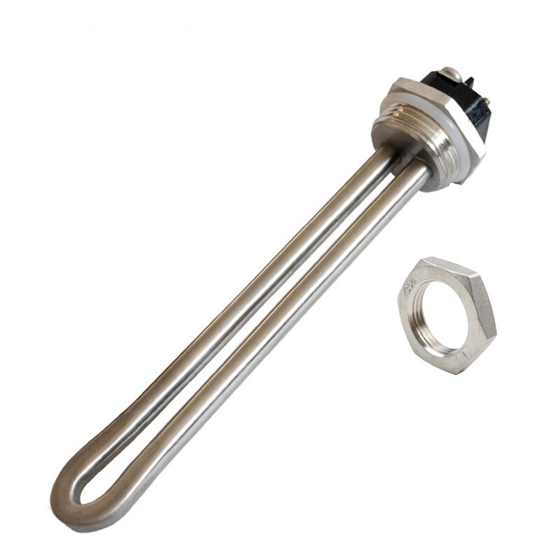 12V Heater Rvs 200W Onderdompeling Buisradiator DN25 Draad Solar Dc Water Verwarmingselement: Heater Nut
