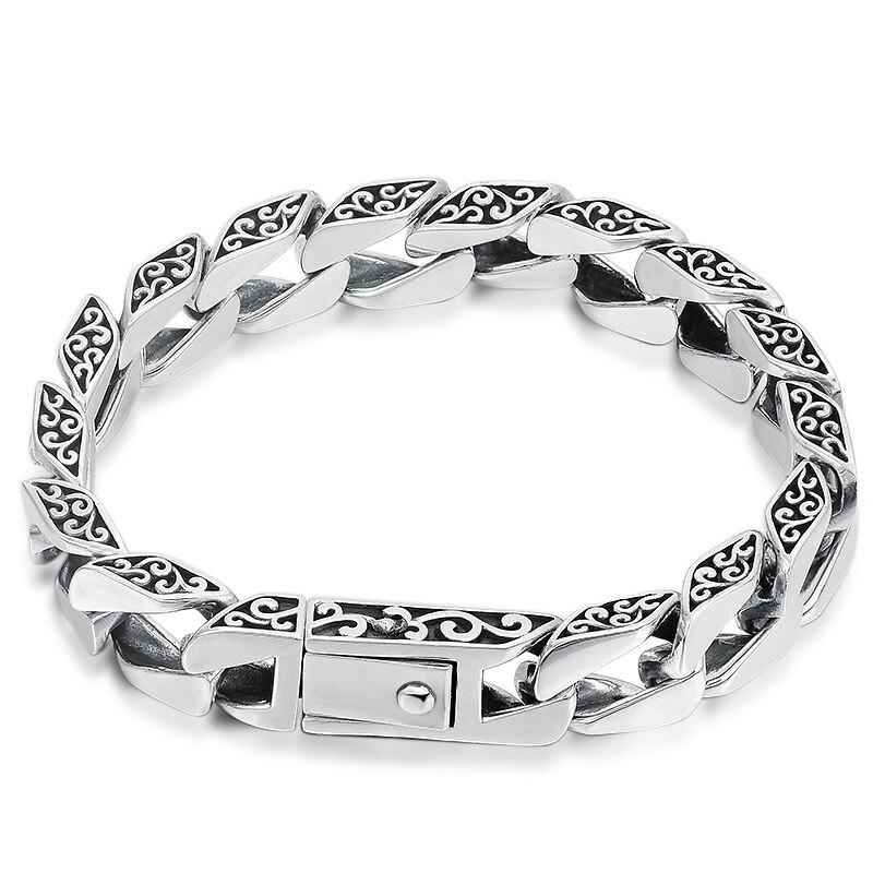 Novo design original prata charme masculino pulseiras retro 2021 de alta qualidade legal masculino biker jóias acessórios corrente mão
