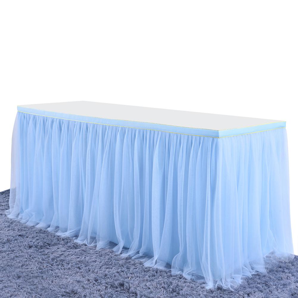 6FT 9FT 14FT Hochzeit Party Ballettröckchen Tüll Tabelle Felsen Gittergewebe Plissee Tabelle Felsen Geschirr für Heimat Hochzeit Geburtstag Party Dekoration