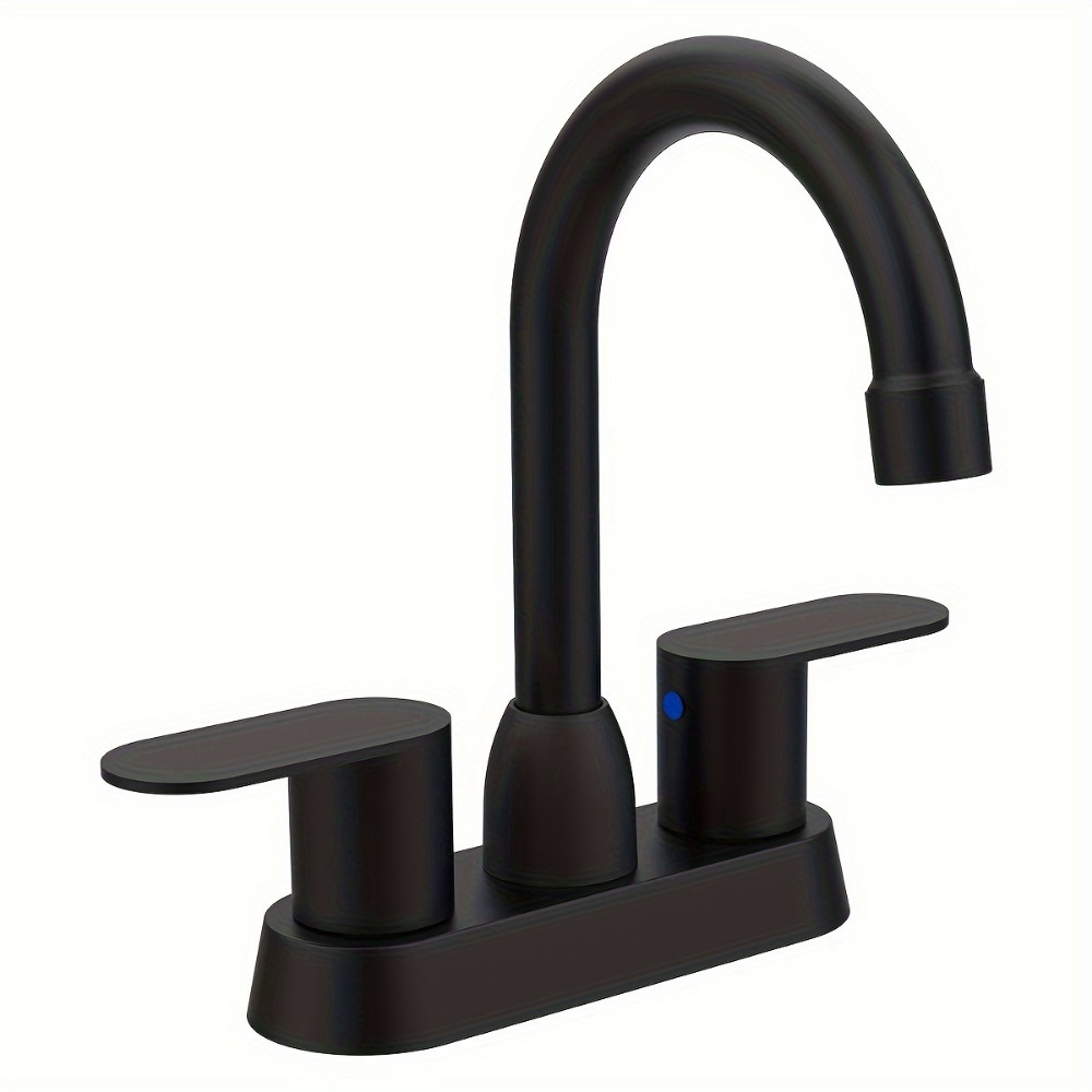 1 zinc alloy material faucet, 4-inch basin faucet, suitable for modern and cold styles in bathrooms and toilets: black