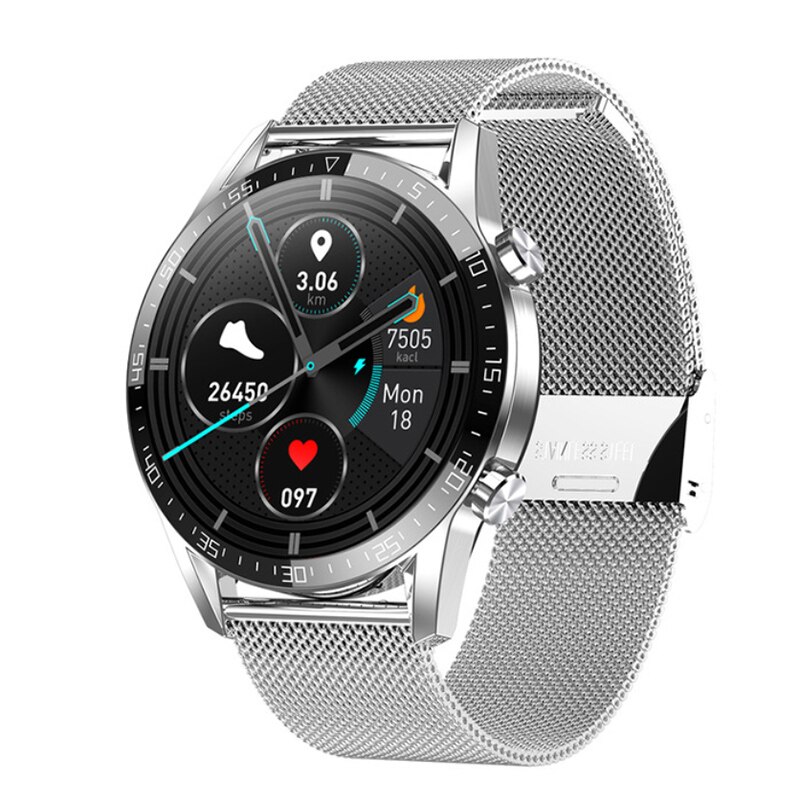 Timewolf Relo IP68 Smartwatch Voor Android Ios Telefoon: Silver steel
