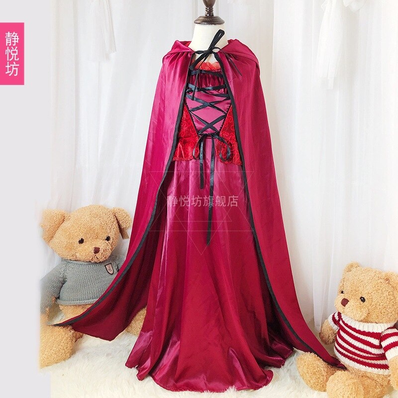 Halloween Kostuum Roodkapje Kinderkleding Meisjes Kleding Vampier Prinses Lange Jurk Sjaal Mantel Heks Meisje