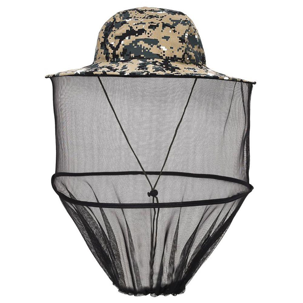 Camouflage Fishing Hat Bee keeping Insects Mosquito Net Prevention Cap Mesh Fishing Cap Outdoor Sunshade Lone Neck Head Cover