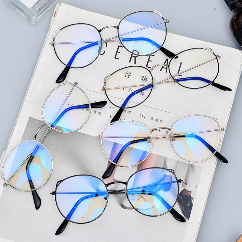 Gafas coreanas para mujer, lentes transparentes Retro con marco redondo