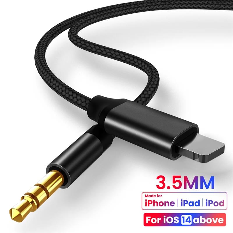 For Iphone 12 mini 8 Pin To 3.5 Mm Jack Aux Cable Car Speaker Headphone Adapter for iphone 12 11 Pro Xr max Audio splitter Cable