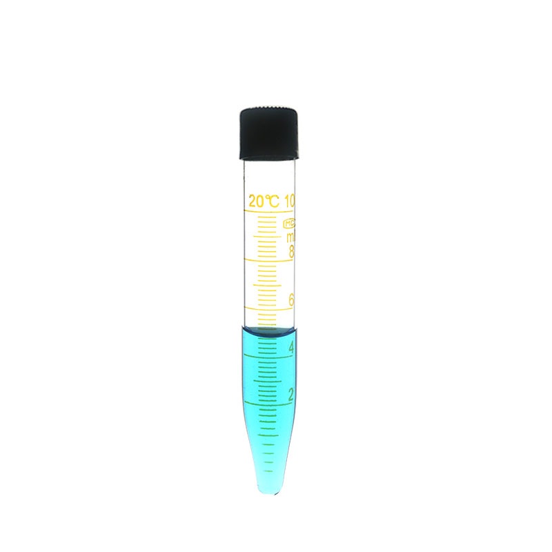 Tubo de centrífuga de vidrio, tubos de ensayo de vidrio de 10 ml con tapa de rosca y tubo de alta temperatura resistente a la escala, diámetro de 16mm, 10/PK