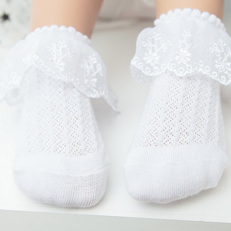 Calzini in pizzo con frange con occhielli per neonate calzini con bordi in pizzo bianco calzini da principessa per neonati calzini estivi per bambina