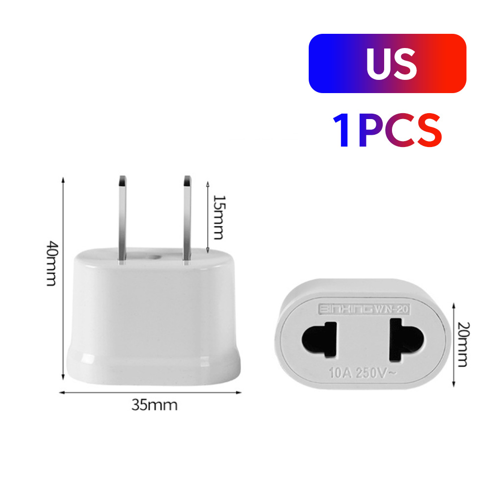 Universal strömadapter usa till eu euro europa-kontakt strömadapter reseadapter eluttag eu/us/au/uk: Brun