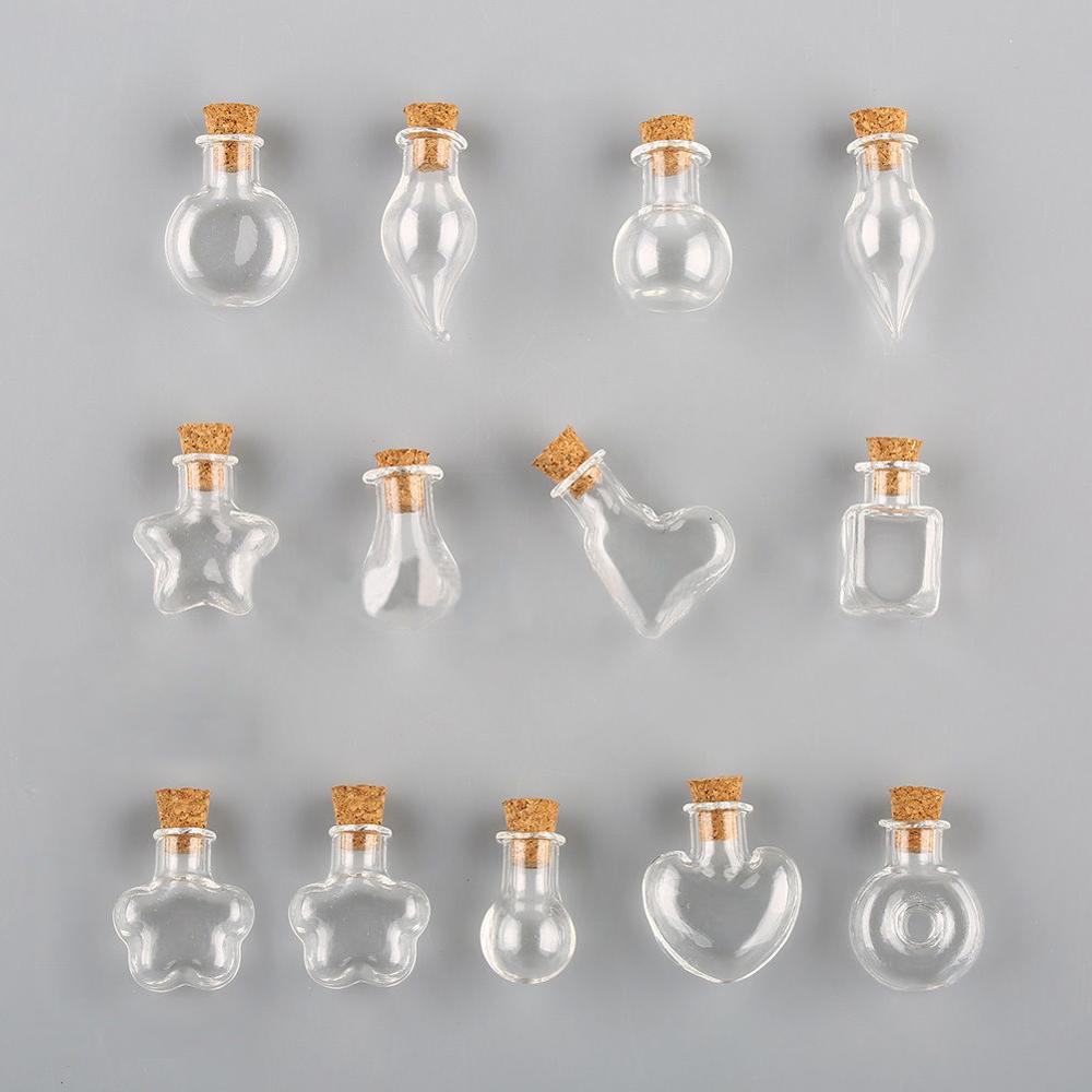 5 pièces bricolage pendentifs bouchon de liège flacon de stockage Mini verre bouteilles de liège vides échantillons pots souhaitant bouteille de mariage décoration de la maison