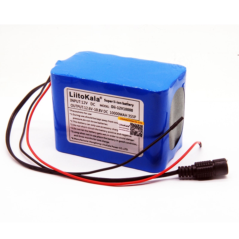 Hk Liitokala 100% Bescherming Grote Capaciteit 12 V 10Ah 18650 Lithium Oplaadbare Batterij 12 V 10000 Mah Capaciteit