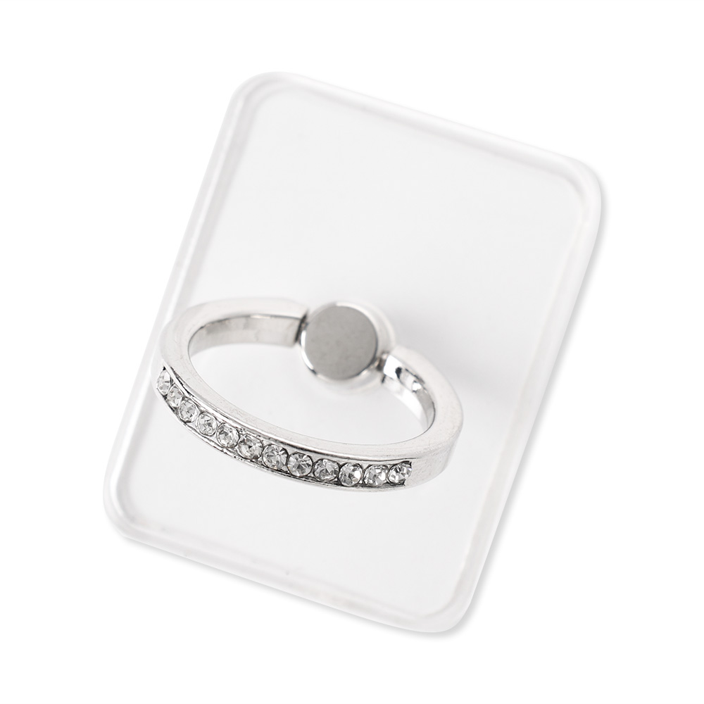 Transparante Vinger Ring Houder Diamond Ring Phone Stand Houder Voor Gsm Vinger Grip Draaibaar Telefoon Ondersteuning Mount Accessoire: WHITE