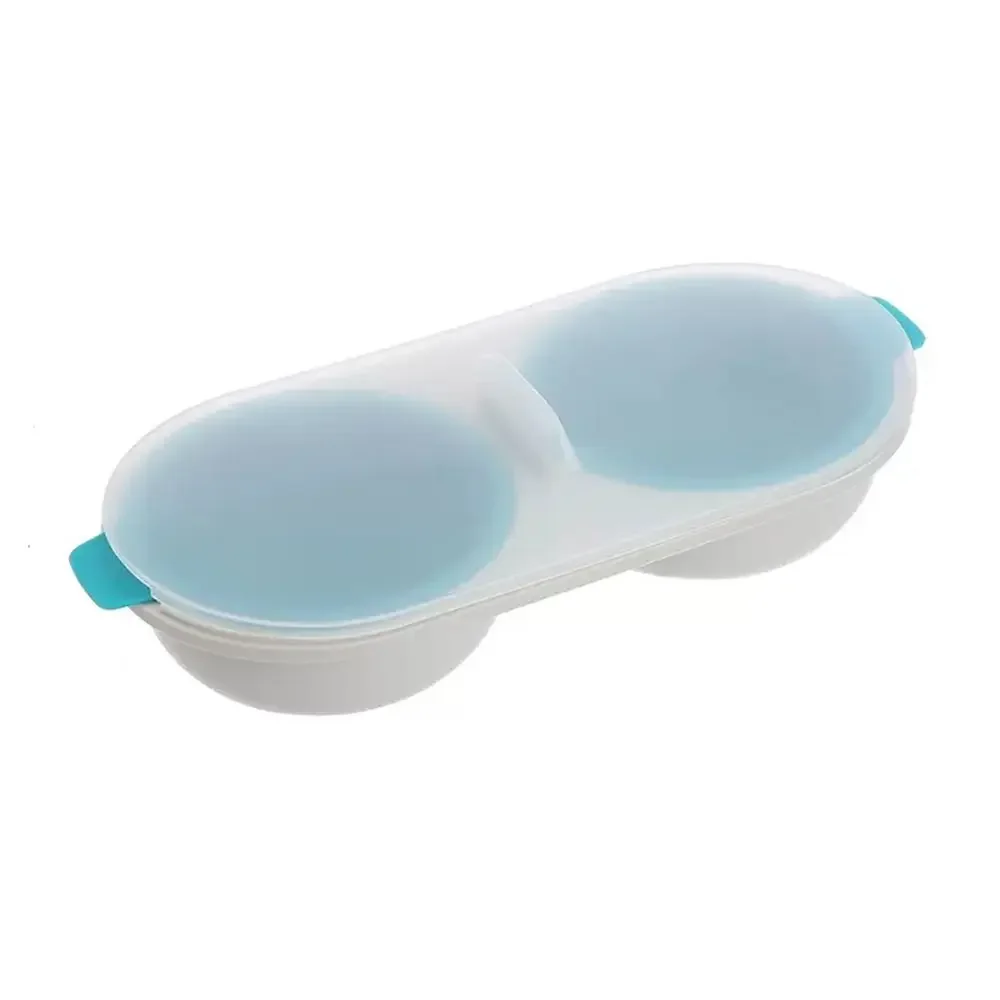 1 microwave egg boiler, double cup egg boiler, egg white separation kitchen small tool cooking tool: black