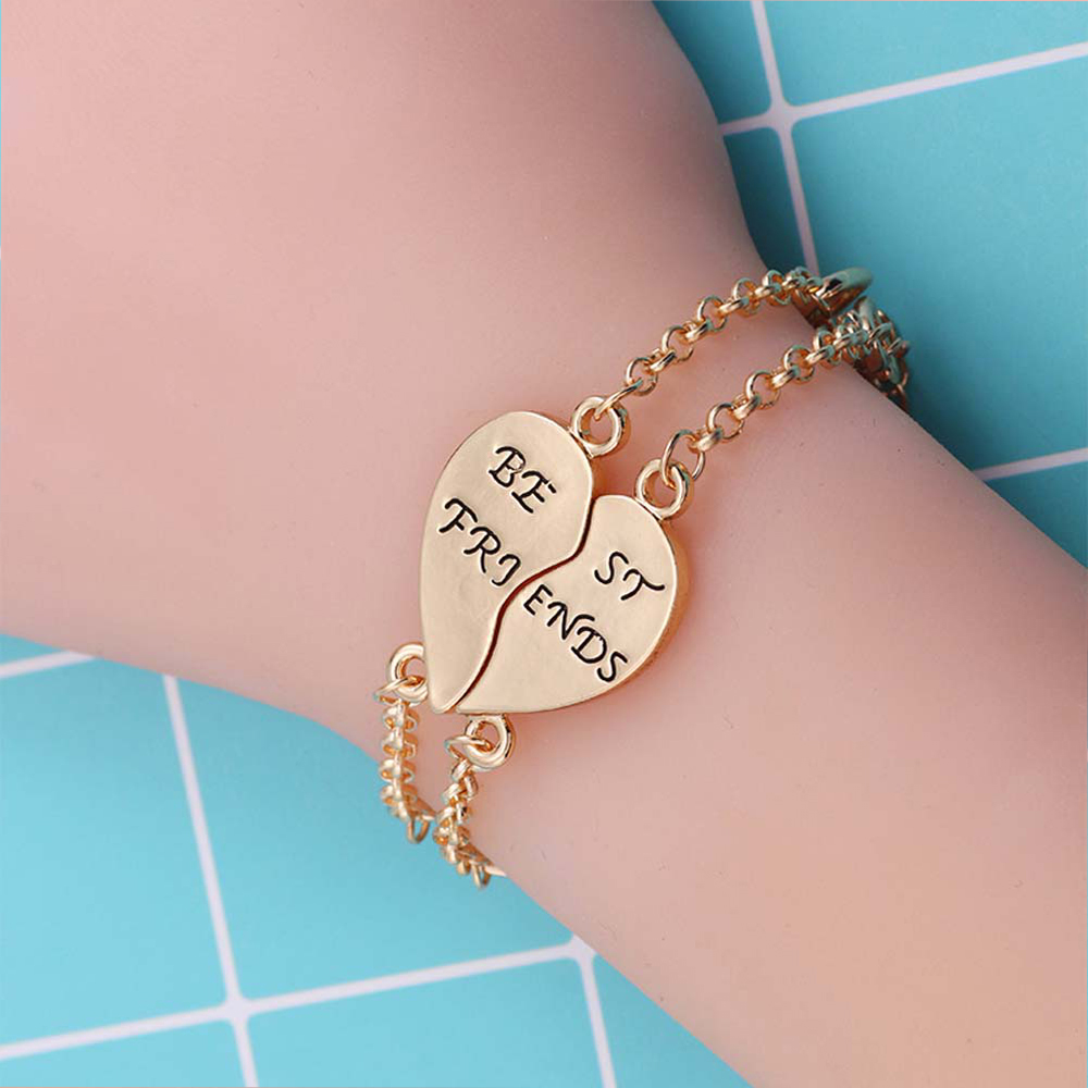 Charm 2 stks/paar Beste Vrienden Armbanden Goud Zilver Kleur Puzzel Hart Armbanden Vriendschap Sieraden Voor Vrouwen Meisjes Accessoire