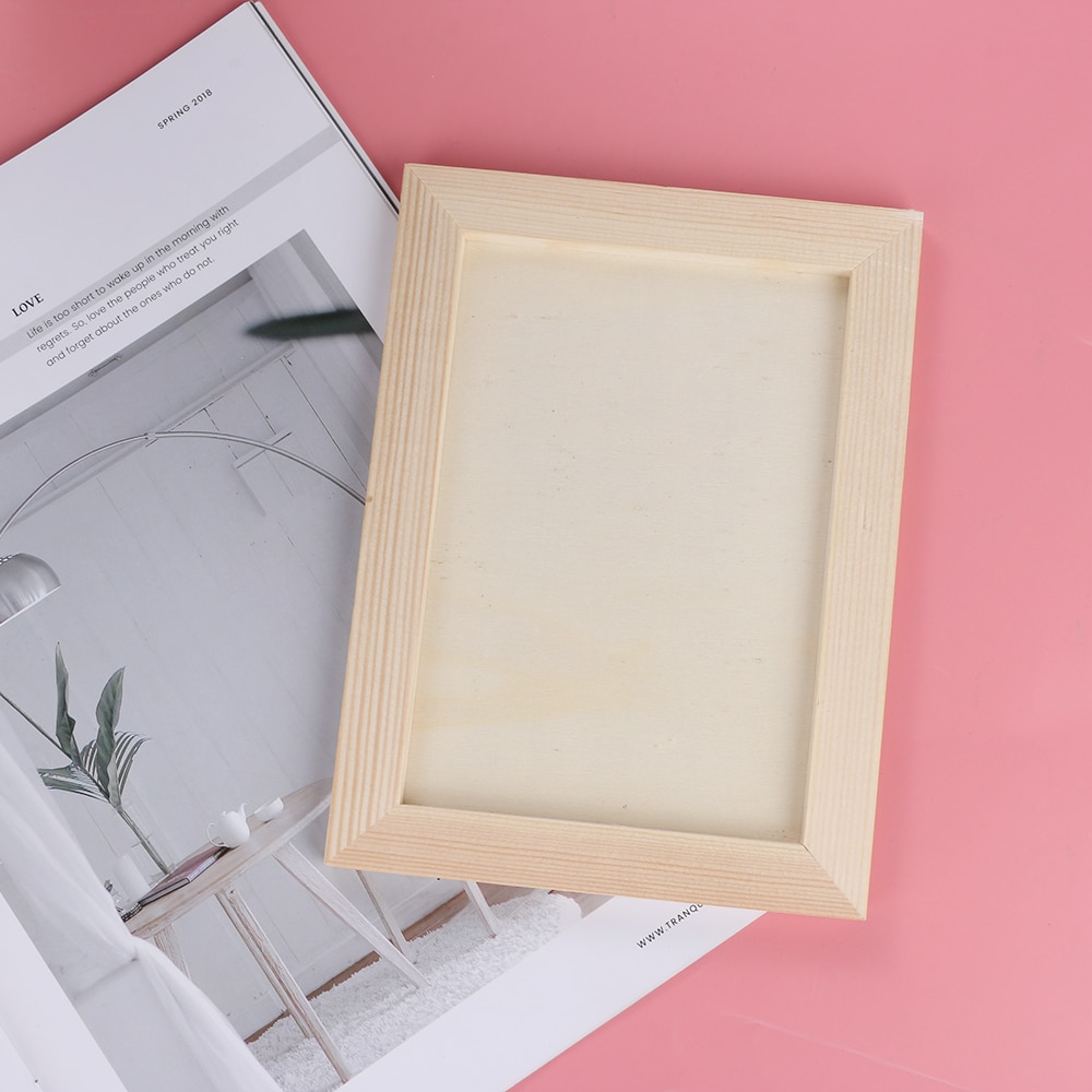 3Sizes Wooden Picture Frame Wooden Wall Decoration Children's Painting Display Box DIY Handmade Photo Frame Home Decor