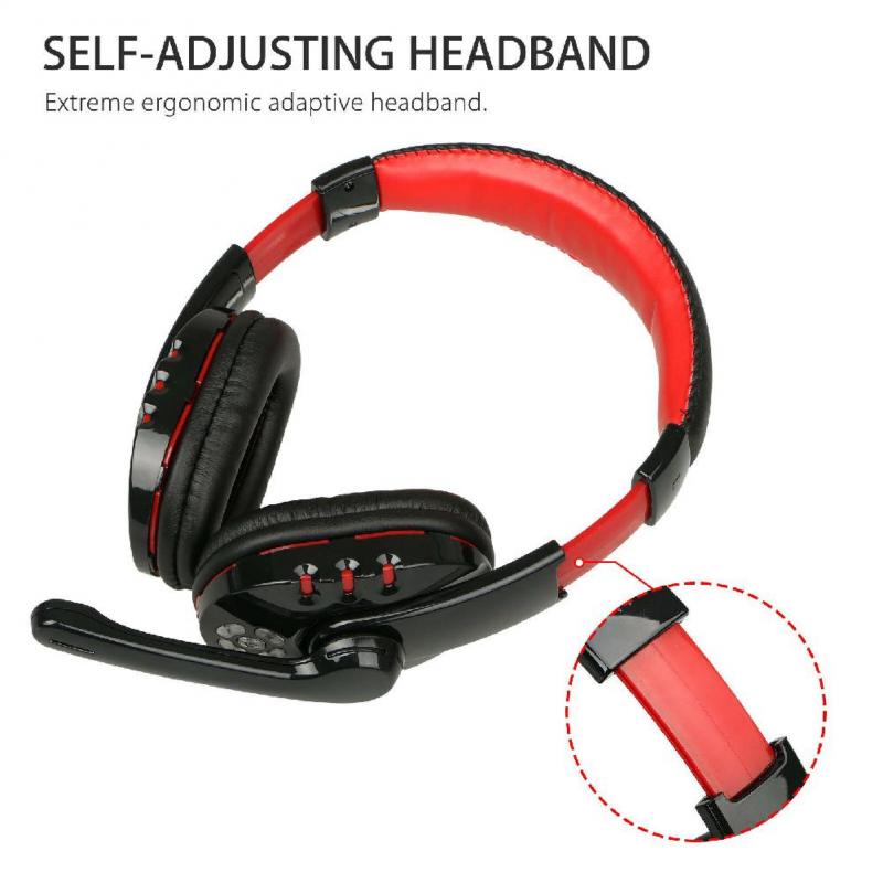 Draadloze Bluetooth Gaming Hoofdtelefoon Met Microfoon Verstelbare Over Ear Headsets Koptelefoon Lage Bass Stereo Voor Pc Laptop