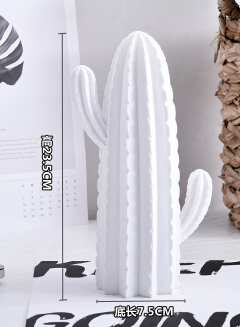 Ornement de Cactus doré ou blanc de style nordique | Décor de maison en résine belle Figure de Catcus plante de Simulation faite à la main pour maison et magasin: WHITE C