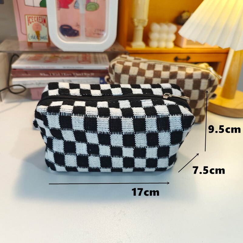 Checkerboard Storage Bag Pouch Basic Retro Check P... – Grandado