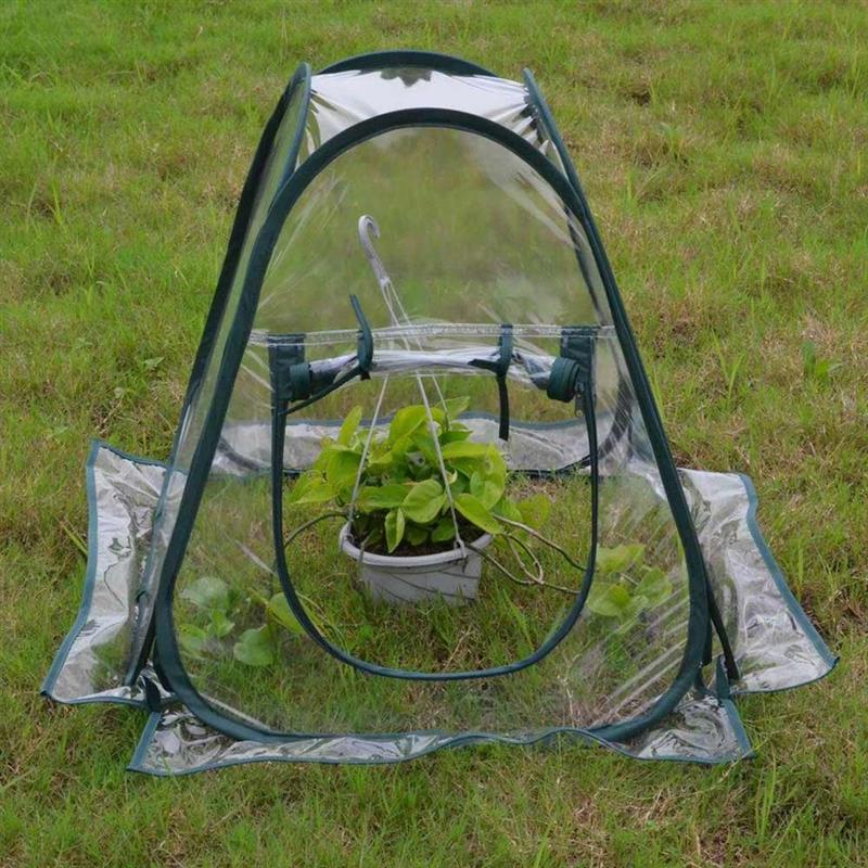 Mini Greenhouse Tent Pop Up PVC Grow House Small Indoor Outdoor Garden Flower Pot Cover Patio Flower Protection Useful Garden